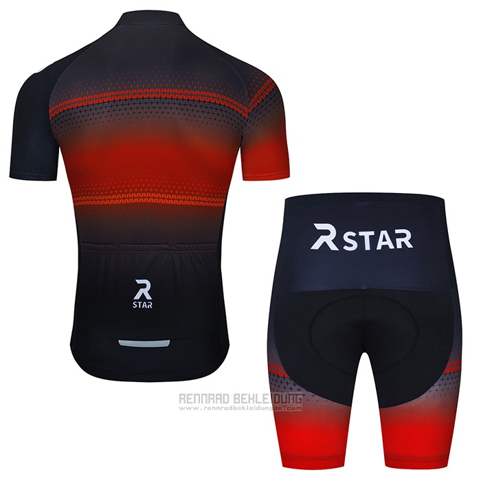 2021 Fahrradbekleidung R Star Shwarz Orange Trikot Kurzarm und Tragerhose